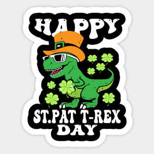 Happy St Pat T-Rex Day Dino Saurus St Patricks Day Sticker